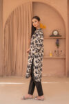 Black & Beige Printed Kurta