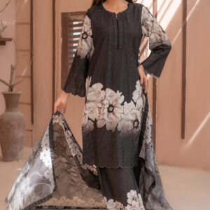 Black Floral Lace Detailed Suit