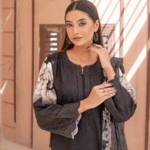 Black Floral Lace Detailed Suit