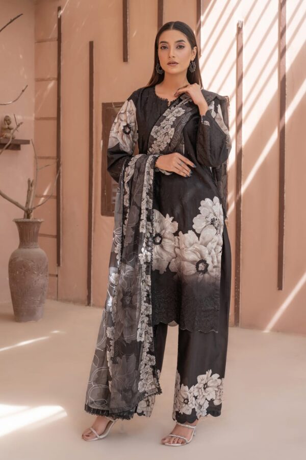 Black Floral Lace Detailed Suit