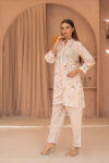 Beige Floral 2 Piece Kurta