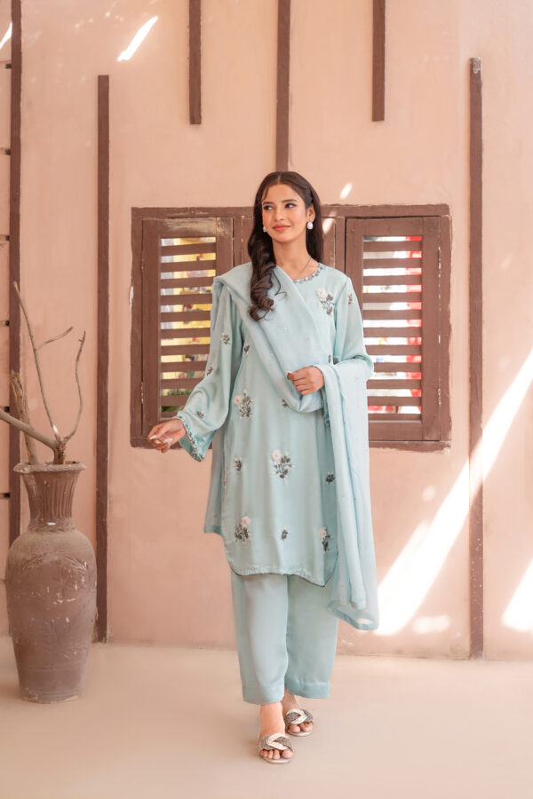 3 Piece Embroidered Silk